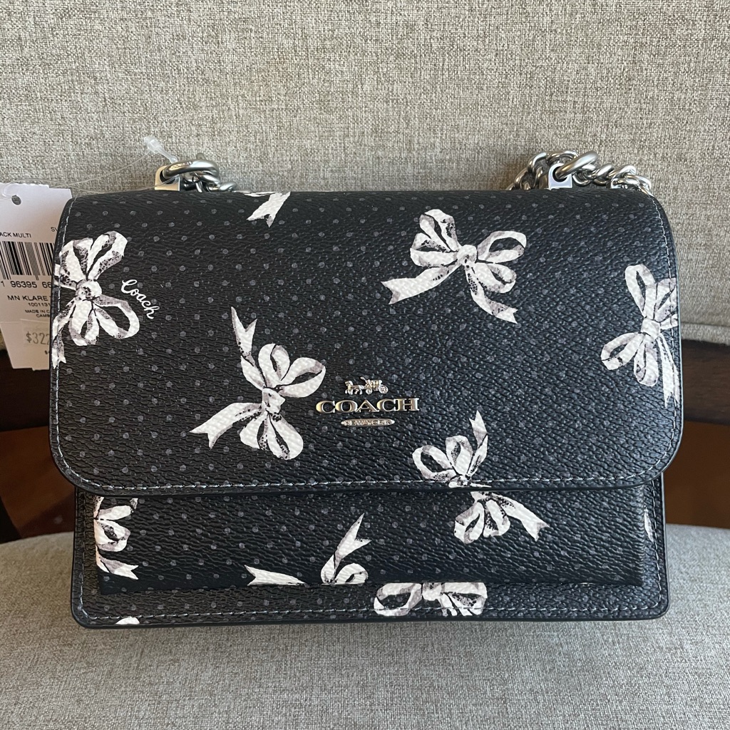 Nwtcoach Mini Klare Crossbody Bag With Bow Print Caa98gift Receipt V-Day Gift